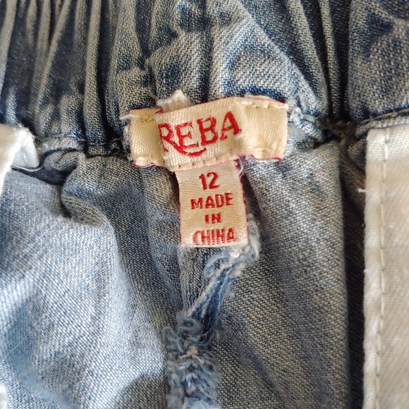 Reba Maxi denim skirt embroidery & contrasting fabric patch pockets size 12 zip - Picture 13 of 16